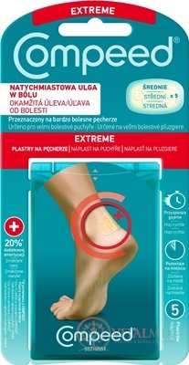 Compeed NÁPLASŤ NA PĽUZGIERE Päta gélová, stredná 1x5 ks