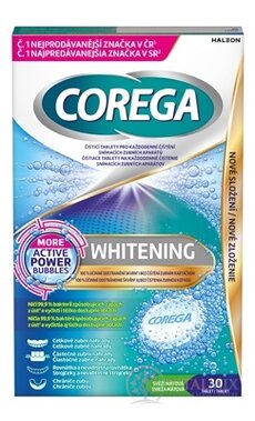 COREGA WHITENING antibakteriálne čistiace tablety 1x30 ks