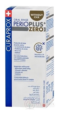 CURAPROX Perio Plus ZERO ústna voda bez chlórhexidínu, s Citroxom a kyselinou hyalurónovou 1x200 ml