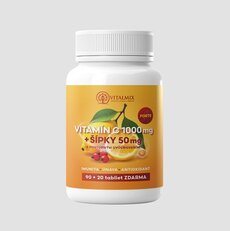 VITALMIX VITAMÍN C 1000mg+ŠÍPKY 50mg FORTE 90+20tbl ZDARMA - Silná podpora imunity