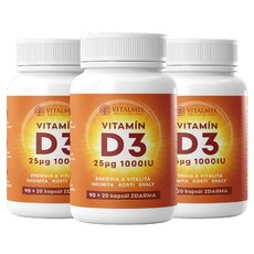 VITALMIX|VITAMÍN D3 1000IU 3 X 90+20 cps ZDARMA