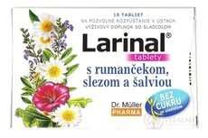 Dr. Müller LARINAL s rumančekom, slezom a šalviou tbl bez cukru, so sladidlom 1x16 ks