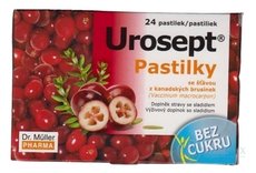 Dr. Müller UROSEPT Pastilky bez cukru pas (so šťavou z brusníc) 1x24 ks