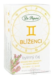 Dr. Popov Bylinný čaj BLÍŽENCI nálevové vrecúška 20x1,5 g (30 g)