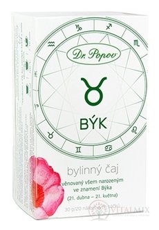 Dr. Popov Bylinný čaj BÝK nálevové vrecúška 20x1,5 g (30 g)