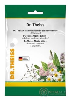 Dr.Theiss Alpské byliny - cukríky s medom a vitamín C, 1x75 g
