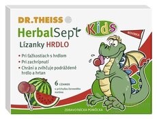 Dr.Theiss HerbalSept Kids HRDLO Lízanky s príchuťou červeného melóna 1x6 ks