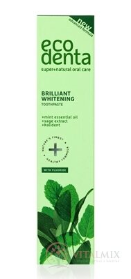 EcoDenta BRILLIANT WHITENING mint bieliaca zubná pasta s mätovým olejom a šalviou 1x100 ml