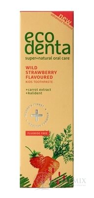 EcoDenta KIDS WILD STRAWBERY flavoured detská zubná pasta s príchuťou lesná jahoda 1x75 ml