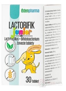 EDENPharma LACTOBIFIK Junior žuvacie tablety, príchuť pomaranč 1x30 ks