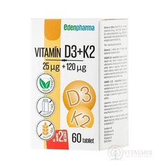 EDENPharma VITAMÍN D3 + K2 tbl 1x60 ks