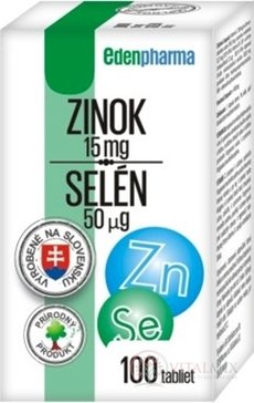 EDENPharma ZINOK 15 mg + SELÉN 50 µg tbl 1x100 ks