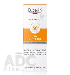Eucerin SUN OIL CONTROL FACE SPF 50+ ochranný krémový gél na opaľovanie na tvár 1x50 ml