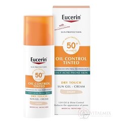 Eucerin SUN OIL CONTROL TINTED SPF 50+ LIGHT krémový gél na opaľovanie na  tvár, akné, tónovací-svetlý 1x50 ml