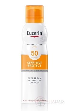 Eucerin SUN SENSITIVE PROTECT SPF 50 sprej transparentný na opaľovanie DRY TOUCH 1x200 ml
