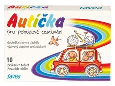 favea AUTÍČKA pre pohodlné cestovanie žuvacie tablety 1x10 ks