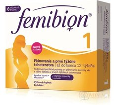 Femibion 1 Plánovanie a prvé týždne tehotenstva tbl (kys. listova + vitamíny, minerály) 1x56 ks