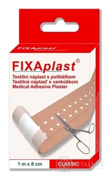 FIXAplast CLASSIC náplasť textilná s vankúšikom 1m x 8cm, 1x1 ks