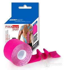 FIXAtape tejpovacia páska SPORT kinesiologická, elastická, ružová, 5cm x 5m, 1x1 ks