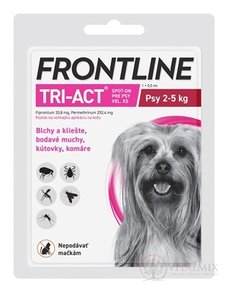 FRONTLINE TRI-ACT Spot-On pre psy XS sol (na kožu, psy 2-5 kg) 1x0,5 ml