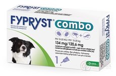 FYPRYST combo 134 mg/120,6 mg PSY 10-20 KG roztok na kvapkanie na kožu pre stredne veľké psy (pipeta) 1x1,34 ml