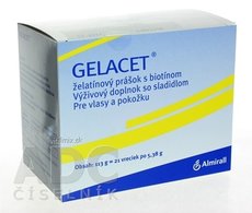 GELACET želatínový prášok s biotínom (inov. s glykozidmy steviolu), vrecúška 1x21 ks