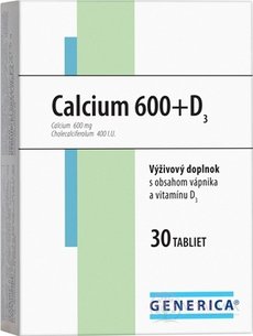 GENERICA Calcium 600+D3 tbl 1x30 ks