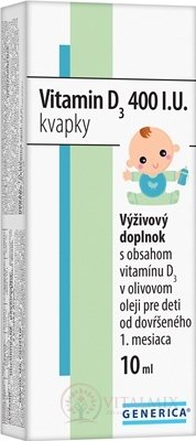 GENERICA Vitamin D3 400 I.U. kvapky 1x10 ml