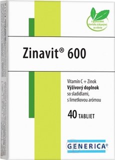 GENERICA Zinavit 600 s limetkovou arómou tbl (vitamín C + Zinok) 1x40 ks