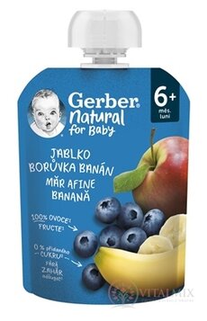 Gerber Natural Kapsička Jablko, čučoriedka a banán ovocná desiata (od ukonč. 6. mesiaca) 1x90 g