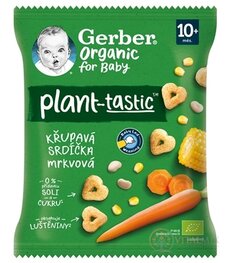 Gerber Organic Chrumkavé srdiečka mrkvové (od ukonč. 10. mesiaca) 1x28 g