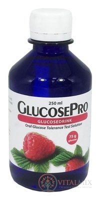 GlucosePro 75 g nápoj pre glukózový tolerančný test, malina 1x250 ml