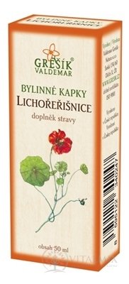 GREŠÍK BYLINNÉ KVAPKY KAPUCÍNKA 1x50 ml