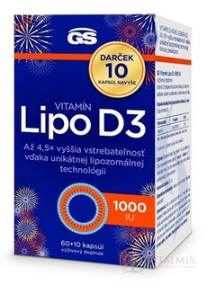 GS Vitamín Lipo D3 1000 IU Darček cps 60+10 navyše (70 ks)