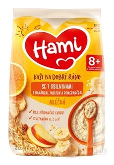 Hami mliečna kaša so 7 obilninami na dobré ráno s banánom, jablkom a pomarančom (od ukonč. 8. mesiaca) 1x210 g