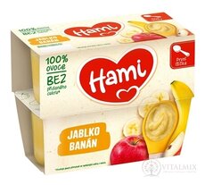 Hami ovocný príkrm 100% ovocie Jablko a banán prvá lyžička (od ukonč. 4. mesiaca) 4x100 g (400 g)