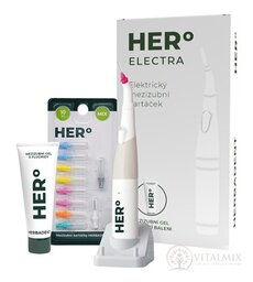 HERBADENT HERo ELECTRA Medzizubná elektrická kefka prístroj s nádstavcami a medzizubným gélom 1x1 set