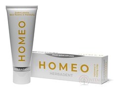 HERBADENT HOMEO Prírodná bylinná zubná pasta bez fluoru a mentolu 1x75 g