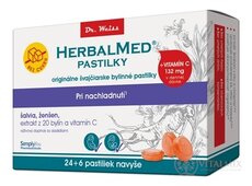 HERBALMED PASTILKY pri nachladnutí - Dr.Weiss bez cukru (šalvia, ženšen, extrakt 20 bylín a vit.C) pastilky (24+6 navyše) 1x30 ks)
