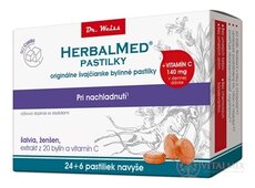 HERBALMED PASTILKY pri nachladnutí - Dr.Weiss bez cukru (šalvia, ženšen, extrakt 20 bylín a vit.C) pastilky (24+6 navyše) 1x30 ks)