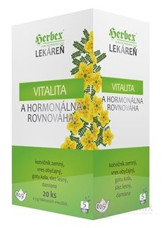 HERBEX Lekáreň VITALITA a hormonálna  rovnováha bylinná zmes, čaj 20x3 g (60 g)
