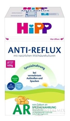 HiPP ANTI-REFLUX AR špeciálna dojčenská výživa  (od narodenia  - inov.2021) 1x600 g