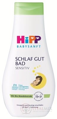 HiPP BABYSANFT Kúpeľ na dobrú noc šetrný, s výťažkom z Bio mandlí a santalového dreva (inov.2022) 1x350 ml