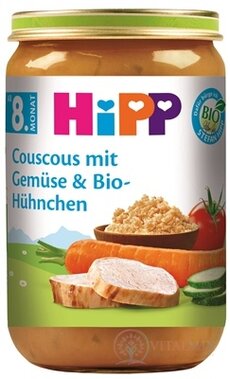 HiPP BIO Kuskus so zeleninou a kuracie mäso zeleninovo-mäsový príkrm (od ukonč. 8. mesiaca) 1x220 g