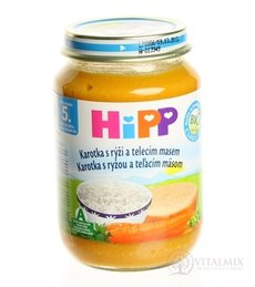 HiPP Príkrm BIO Mrkva s ryžou a teľacím mäsom (od ukonč. 4./6. mesiaca) 1x190 g