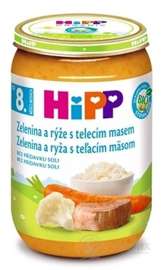 HiPP Príkrm BIO Zelenina, teľacie mäso a ryža (od 8. mesiaca) 1x220 g
