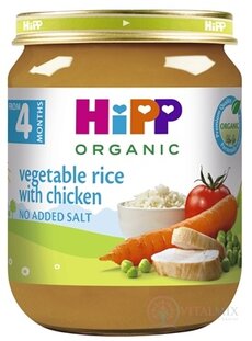 HiPP Príkrm BIO Zeleninová ryža a kuracie mäso (od ukonč. 4. mesiaca) (inov.2025) 1x125 g