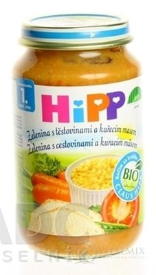 HiPP Príkrm Cestoviny kura so zeleninou detské menu (od ukonč. 12. mesiaca) 1x220 g