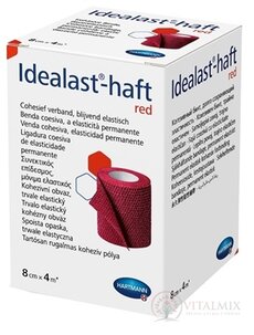 Idealast-haft color red obväz, trvalo elastický kohézny, červený (8 cm x 4 m) 1x1 ks
