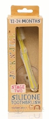 JACK N´JILL Silikónová zubná kefka s bezpečnostným štítom 1x1 ks